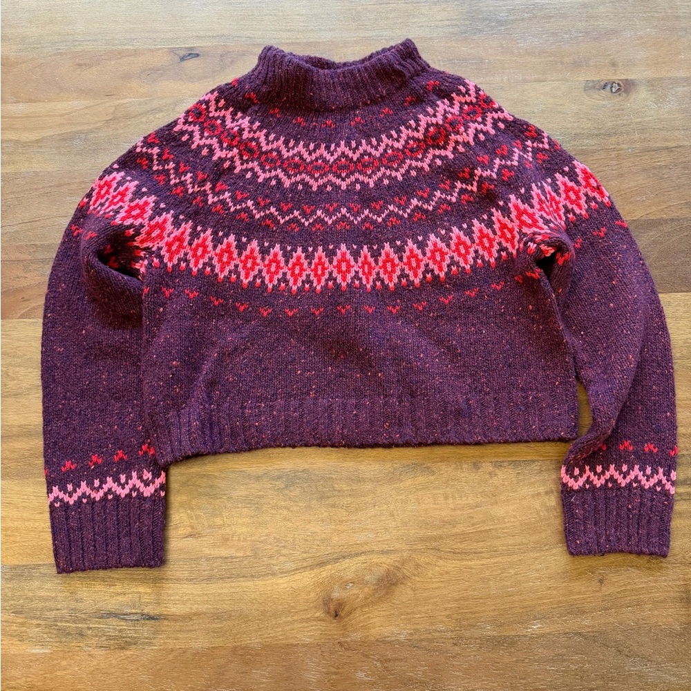 J. Crew Cropped Fair Isle Sweater